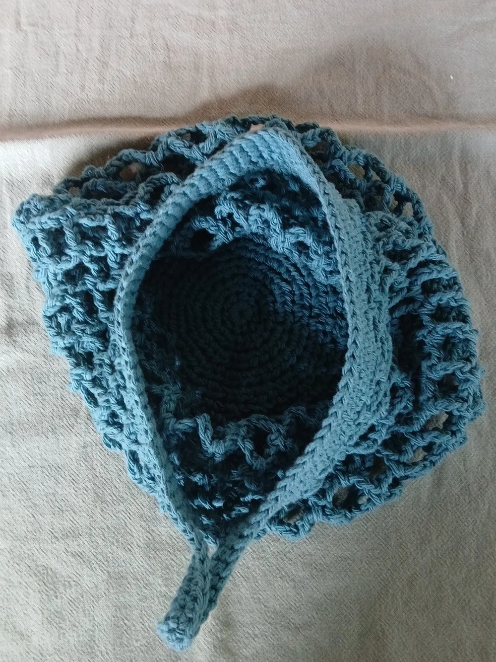 Handmade Teal Crochet Market Bag - Women Bags